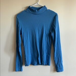Banana Republic Blue Long Sleeve Mock Neck Tee small